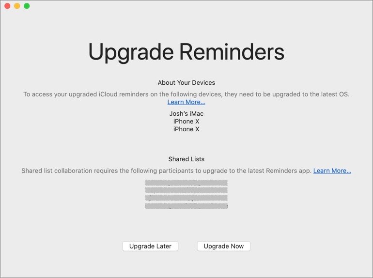 Upgrade Reminders