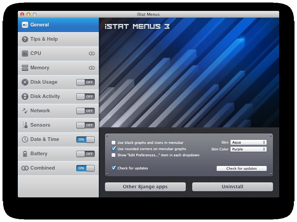 iStat Menus preferences