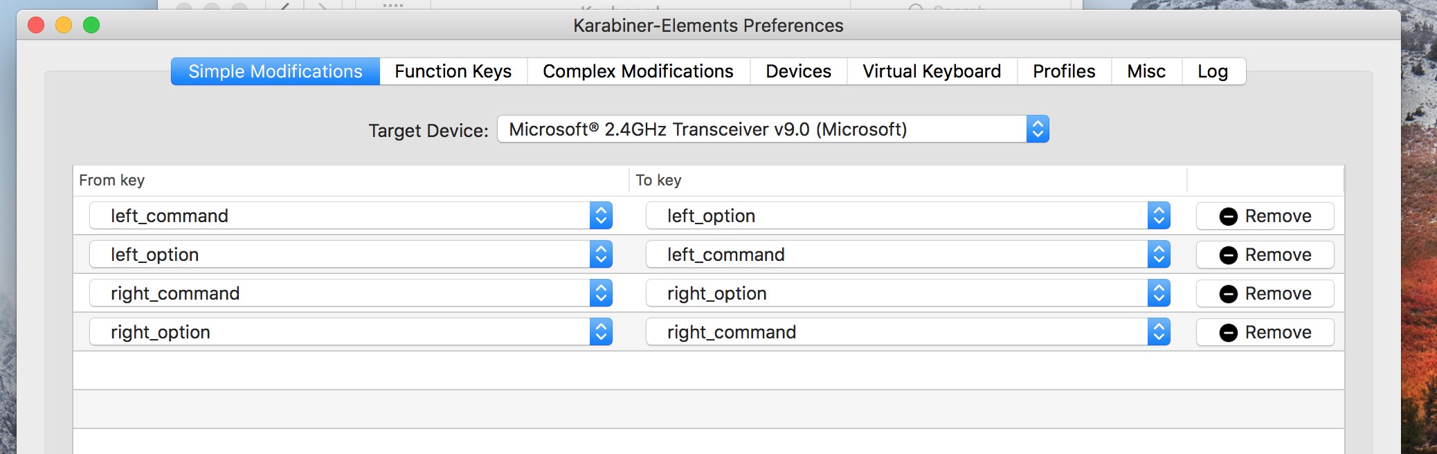 Karabiner-Elements screenshot