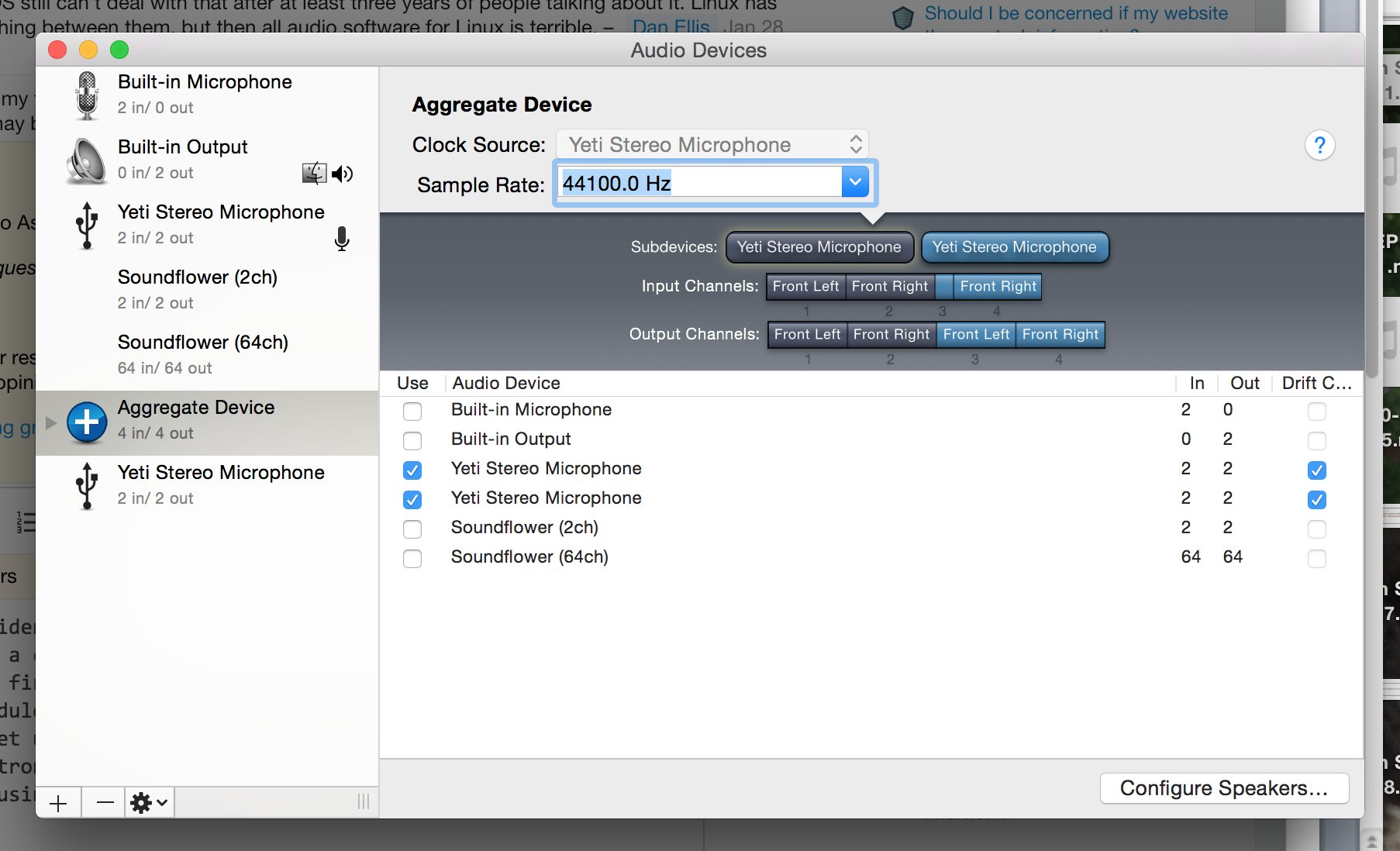 2 Identical USBs in Audio MIDI Setup